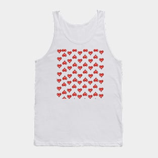 Red Hearts In White Tank Top